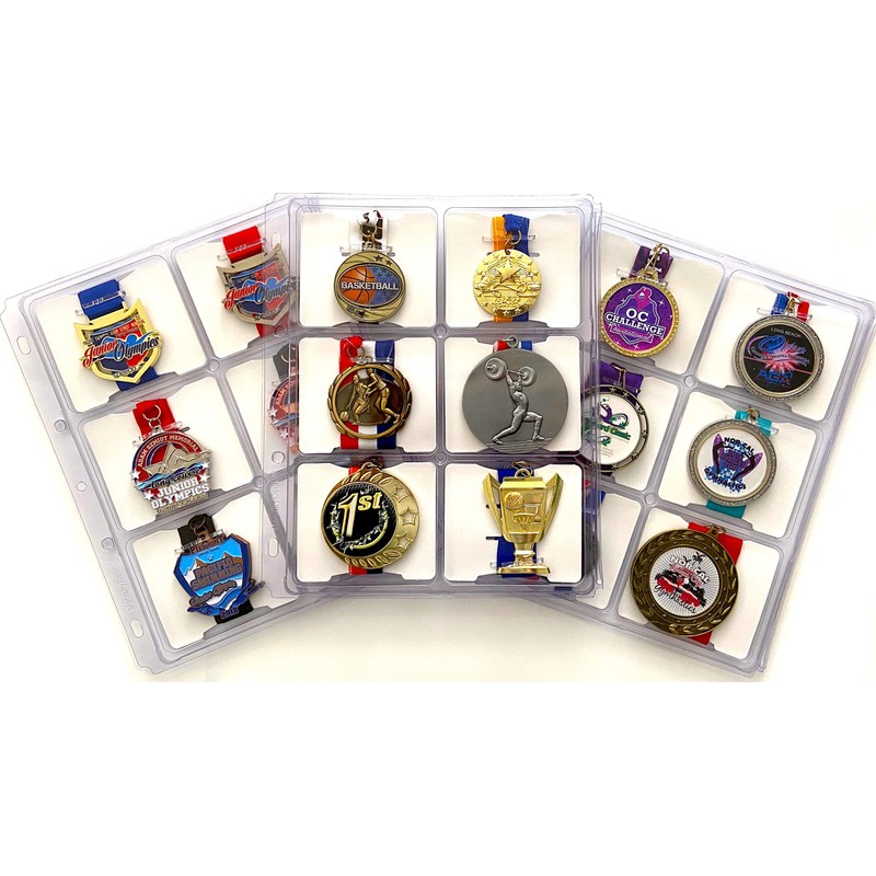 Mercurydean Award Medal Binder Pages Organizer Storage Display for Award