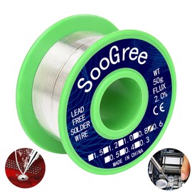 SooGree Solder Wire Sn99.3 Cu0.7 with Rosin Core,Fine Alloy Electronics Soldering Electric Solder for Electrical, Electronic, Connector, DIY Soldering (0.6mm/50g)