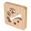3D Night Lamp Bone Paw Print Pattern Hollow Design Wooden