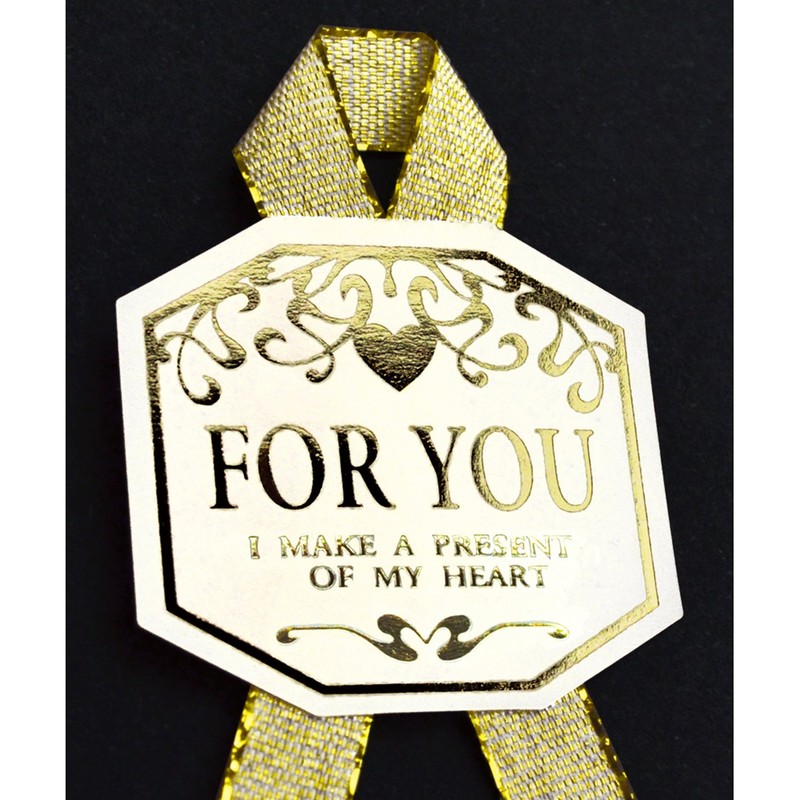 Sasagawa 22-912 For You Ribbon Gold Foil Stamp Gift Sticker