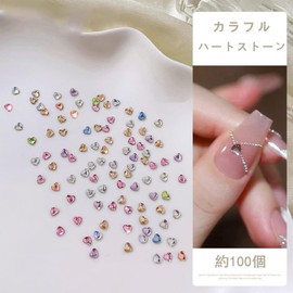 Heart Nail Rhinestones, 90 Pcs Acrylic Flatback 3mm Heart Nail Charms Nail Art Rhinestones Gems 3D Nail Art Decorations for DIY Crafts Jewelry Making (Mixed)