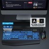 Wired Keyboard Mouse Combo - Large Print Backlit, Ergonomic Wrist
