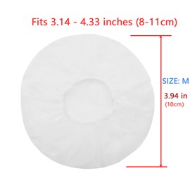 Geekria 100 pares de fundas desechables para auriculares sobre la oreja para paquetes a granel, fundas de almohadillas para orejas sanitarias elásticas para los oídos, protectores de cojín higiénico para los oídos, paquete múltiple (M/blanco)