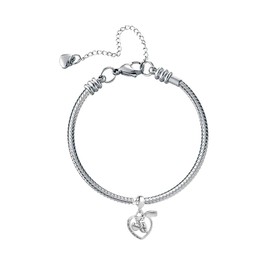 KunBead Jewelry Heart Love Daughter Charms for Bracelet Necklace 21 18 16 Birthday Graduation Charm for Women