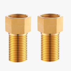 Brass Pipe Fitting 1/2 Inch Female x 1/2 Inch Male Thread Bolt,Adapter,Connector of Water Pipes, faucets, Gas Pipes