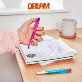 BIC 4-Color Smooth Retractable Ballpoint Pens, Medium Point (1.0mm), 12-Count Pack, Colored Pens with Long-Lasting Ink