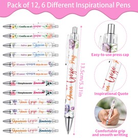 Wxiben Spanish Bible Verse Gifts for Women 24 Pcs Inspirational Scripture Pens Notebook Christian Floral Ballpoint Pens Journals Religious Faith Gifts for Prayer Sunday School Church Christmas