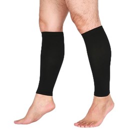bounfend® Calf Compression Sleeves Socks for Men & Women (20-30mmHg) Leg Plus Size, Medical Grade for Varicose Veins, Swelling, Shin Splint, Edema, Nurses & Maternity, Running, Black XL