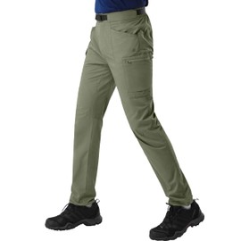 Pioneer Camp Men's Hiking Pants Lightweight Quick Dry Fishing Work Tactical Pants for Men Travel Zip Off Safari Trousers Military Green