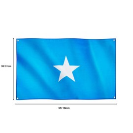 Runesol Somalia Flag, 91x152cm, 3ft x 5ft, 4 Grommets, Eyelet In Every Corner, Isra and Mi’raj, Somalian Flag, Somali, Star of Unity, Premium Flags, Inside, Outside, Vivid Colours