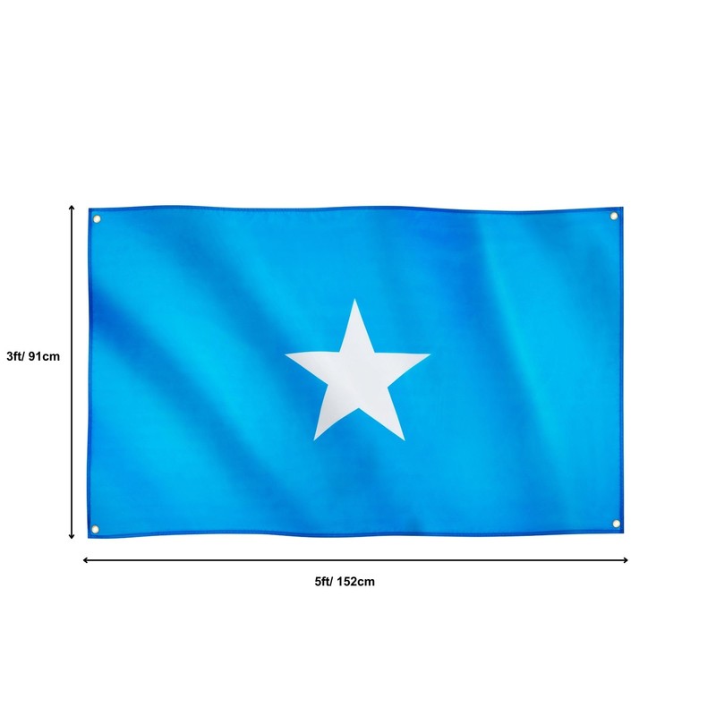 Runesol Somalia Flag, 91x152cm, 3ft x 5ft, 4 Grommets, Eyelet