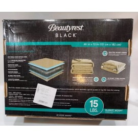 Beautyrest Black Weighted Blanket Brown Quilted Removable Cover 48 X 72 New