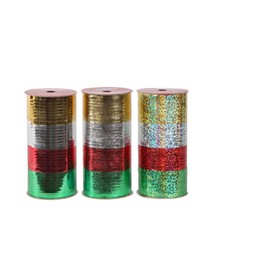 Curling Ribbon for Christmas Decorations Presents Traditional Colors Red, Green, and Gold Set of 3 80 Ft of Ribbon Per Roll