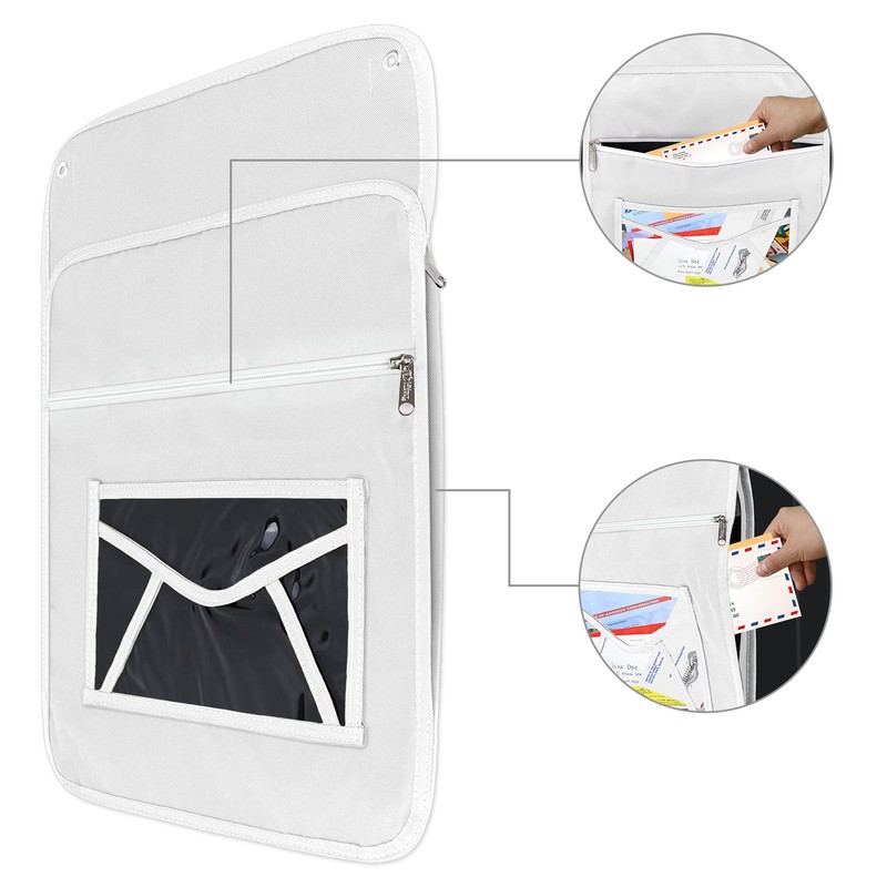 Mail Slot Catcher White Indoor Mail Catcher, Durable Oxford Bag