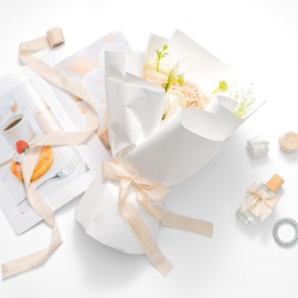 AOKSUNOVA Terracotta Chiffon Ribbon for Crafting 2.5cm x 19.2m Fringe Fabric Ribbons Gift Ribbon for Wedding Invitations Bridal Bouquets Gift Wrapping