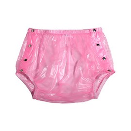 Haian Haian Adult Incontinence Snap-on Plastic Pants (3X-Large, Transparent Pink)