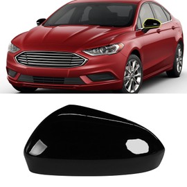 Adzfel Compatible with Ford Fusion Side Mirror Cover Cap 2013 2014 2015 2016 2017 2018 2019 2020, Driver Side Mirror Caps Replacement W/O Light, Clip-on Replace for FS7Z-17683-B Glossy Black - Left