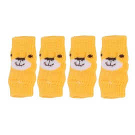 Zerodis 4pcs Pet Dog Elbow Protector, Elbow Support Wrap Pet Leg Warmers for Dogs Cats Knitted Dog Elbow Sleeve Leg Support Wrap Protectors L