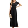 GRECERELLE Womens Black Summer Dresses Short Sleeve Long Dresses with