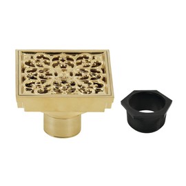 Kingston Brass BSF9771BB Watercourse Shower Drain, Brushed Brass, 3.94 x 3.94 x 2.38