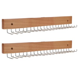 ABOOFAN Tie Rack Hanger Set Wooden Belt Organizer Wall-Mounted Tie Holder Space-Saving for Closet
