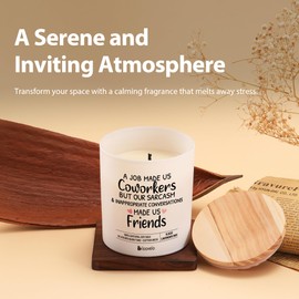 A Job Made Us Coworkers But Our Sarcasm and Inappropriate Conversations Made Us Friends Coworker Gifts Scented Candles for Home Office Jar Candles Lavender Sage Floral Scent Soy Wax 9.5 oz