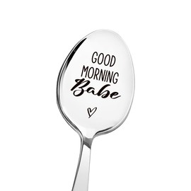 Husband Wife Anniversary Valentines Gifts for Her Him Good Morning Spoon Gifts for Boyfriend Girlfriend Long Distance Relationship Gifts for Women Men Couple Spoon Gifts for Fiance Fiancee