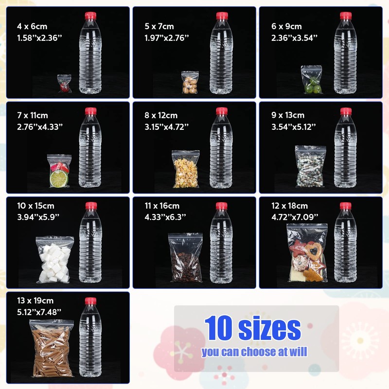 Epakh Resealable Transparent Zipper Poly Reclosable Jewelry Bags , Lock