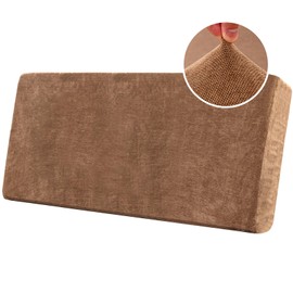 H.VERSAILTEX Stretch Chenille Sofa Covers for 3 Cushion Couch Thick Soft Sofa Covers Durable Sofa Cover for Dogs Non Slip Couch Covers for Sofa with Elastic Bottom(3 Seater Sofa Cushion Cover,Caramel)