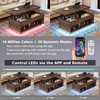 HOMMPA Lift Top Coffee Table with LED Light, Modern Center