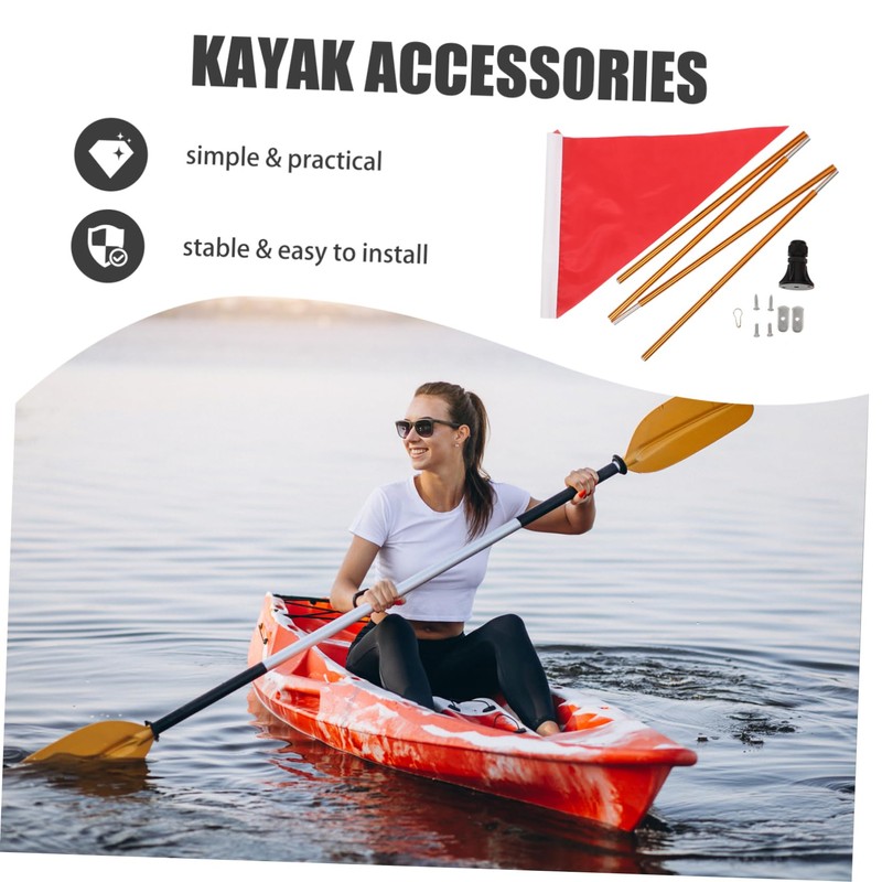 SUPVOX Professional Kayak Accessory Folding Flag Pole Easy Install/disassemble for