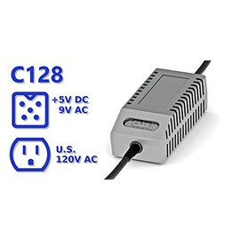 C128 PSU Modern Gray US - Replacement Commodore 128 Power Supply, US Plug