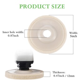 Mornajina 10 Packs 5" x 7/8" Round Wool Felt Polishing Wheel Disc Pads Kit for Angle Grinder 7/8" (Model 115/125) for Metal, Marble, Furniture, Car Wax, Granite (12mm Thickness)