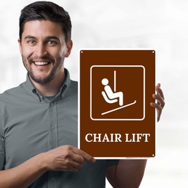 Chair Lift Sign, 10x14 Inches, Rust Free .040 Aluminum, Fade Resistant, Made in USA by My Sign Center