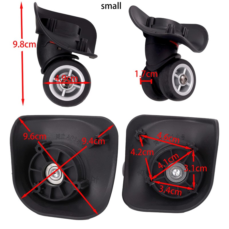 itdegno 2 x Universal Luggage Suitcase Replacement Wheel Wheel Swivel
