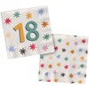 Folat 26875 Decoration White with Colourful Star Napkins 18-Starburst 33