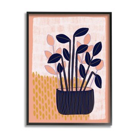 Stupell Industries Modern Patterned Potted Plant Framed Wall Art, Design by Birgit Maria Kiennast