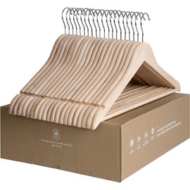 StorageWorks Clothes Hanger 20 Pack, Wooden Coat Hangers for Shirts, Jackets, Pants, Suits, Sweaters, Lotus Wood