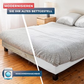 WRAPPYBAG 140 x 190 cm Elasticated Bed Cover - Renew and Modernise Your Old Bed - White - 6 Sizes Available