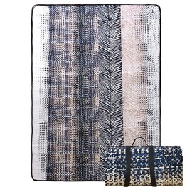 HYSEAS Picnic Outdoor Blanket, 60"X79" Waterproof Foldable with Carry Strap Blankets, 3-Layer Outdoor Picnic Mat for Beach, Camping Grass Lawn Park Accessories Couples Gift, Variegated Pattern