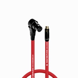 COLUBER CABLE Right Angle XLR Female to RCA Female - 0.5 Feet - Red - Pro 3-Pin Microphone Connector for Powered Speakers, Audio Interface or Mixer for Live Performance & Recording