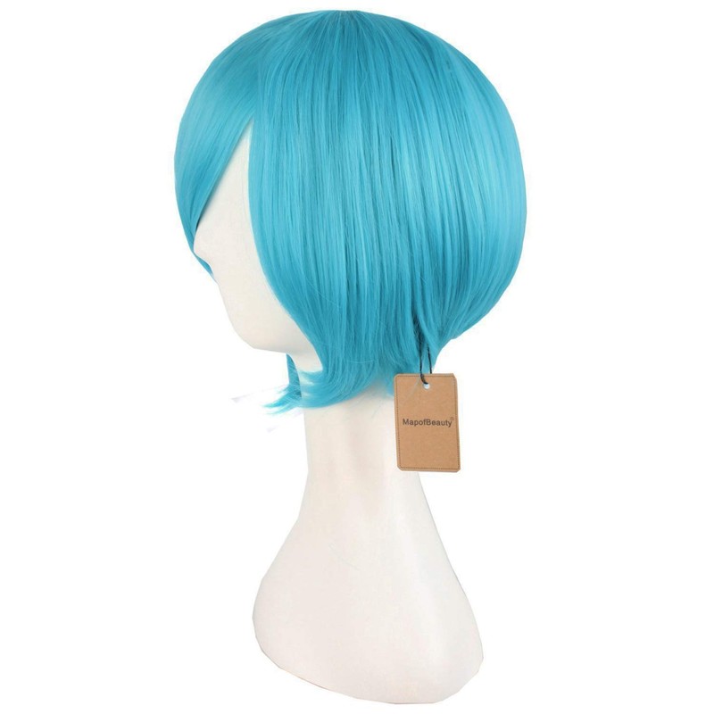 MapofBeauty 48" Straight Cosplay Wig + 2 Clip On Ponytails