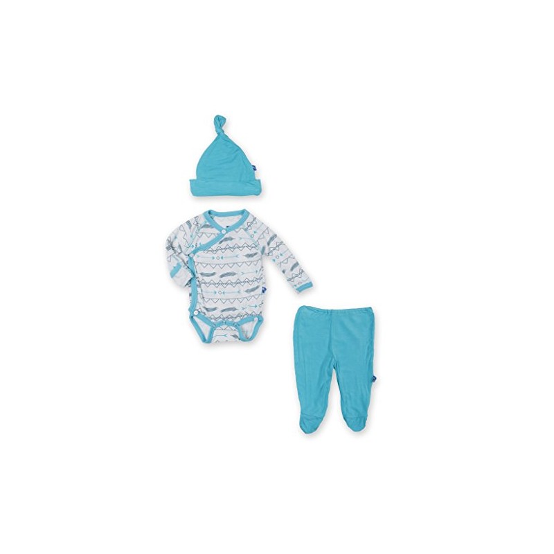 KicKee Pants Kimono Newborn Gift Set with Elephant Box (Newborn,
