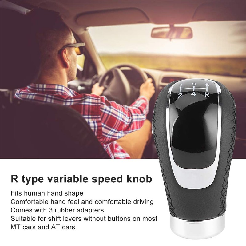 Universal Manual Gear Shift Knob with 3 Interchangeable Panels, Car