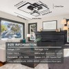 HLILCEH Modern Black Led Ceiling Light 3-Square Design 3000K-6500K Dimmable