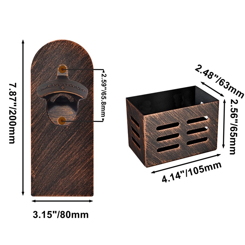 Jumiok - Abrebotellas magnético rústico para montaje en pared, divertido
