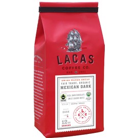 Lacas Coffee Company Fair Trade Organic Mexican Dark Swiss Water Process Decaffeinated Medium Fine 12 oz.