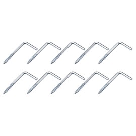 METALLIXITY Screw Hooks for Hanging (50mm/1.97") 60Pcs, Ceiling Hook Metal L Shape Hooks - for Hanging Outdoor, Cup Hooks, Bathroom Kitchen Wall Furniture Connection