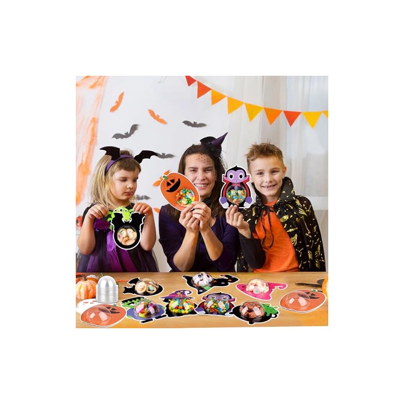 Juego de 36 tarjetas para dulces de Halloween con cúpula