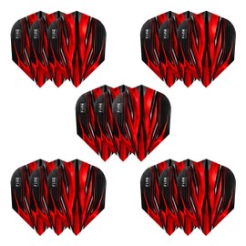 Harrows Fire Dart Flights | 5 x sets Darts Flights (15 Flights Total) I 100 Micron Dart Flights I Premium Extra Strong Made in UK I Professional Darts Accessories I Red Dart Flights